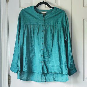 Anthropologie Mila Draped Buttondown Blouse Small